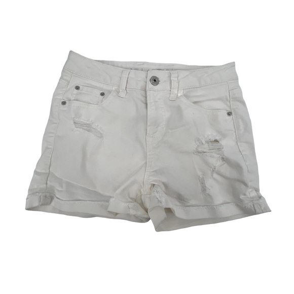 Vanilla Star White High Rise Cuffed Hem Distressed Jean Shorts Size 3 Women’s - Picture 1 of 6